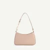 Acrylic Embellished Croc-Effect Embossed Shoulder Bag