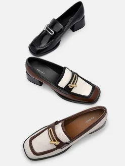 Brie Leather Heel Loafers