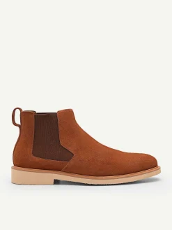 Camel Leather Ankle Boots