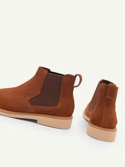 Camel Leather Ankle Boots