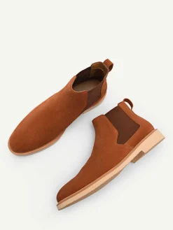 Camel Leather Ankle Boots