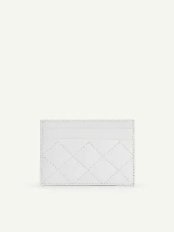 Cris-Cross Pattern Leather Cardholder