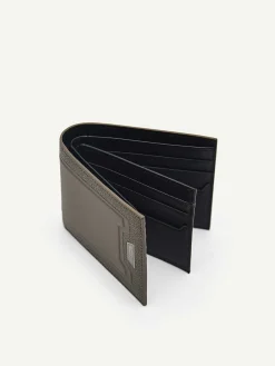 Embossed Leather Bi-Fold Flip Wallet