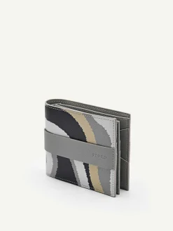 Embossed Leather Bi-Fold Flip Wallet