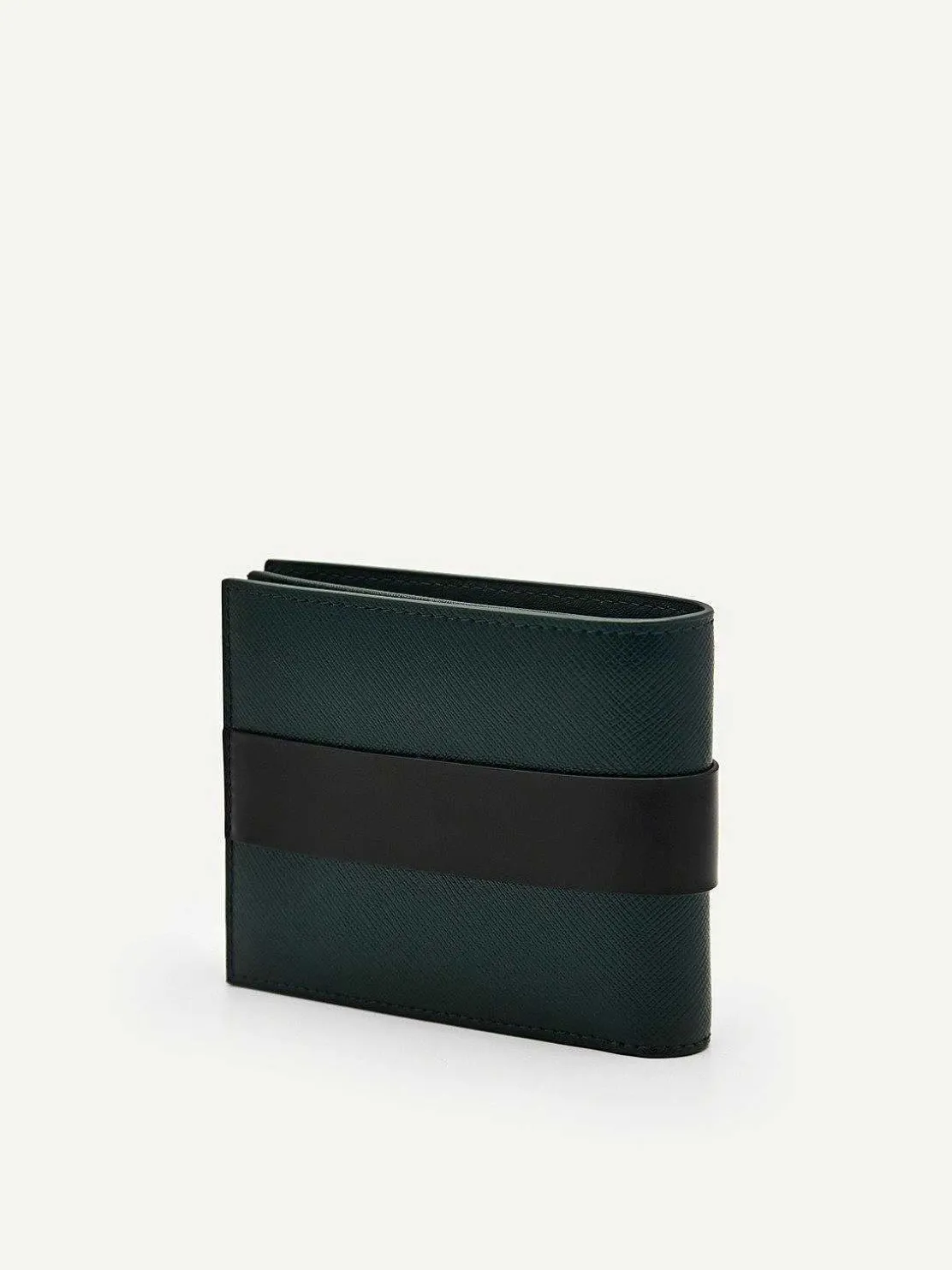 Embossed Leather Bi-Fold Flip Wallet