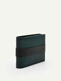 Embossed Leather Bi-Fold Flip Wallet