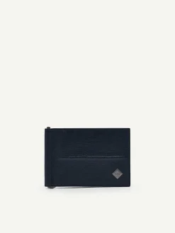 Embossed Leather Bi-Fold Money Clip