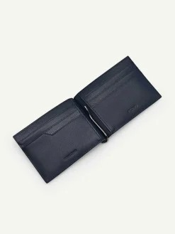 Embossed Leather Bi-Fold Money Clip