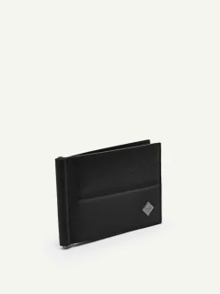 Embossed Leather Bi-Fold Money Clip