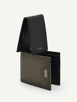 Embossed Leather Bi-Fold Wallet With Insert
