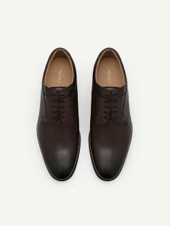 Embossed Leather Derby Shoes