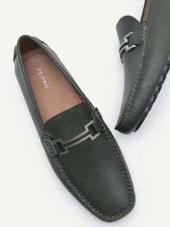 Embossed Leather Driving Shoes