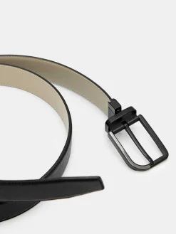 Embossed Leather Reversible Pin Belt