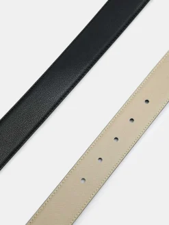 Embossed Leather Reversible Pin Belt
