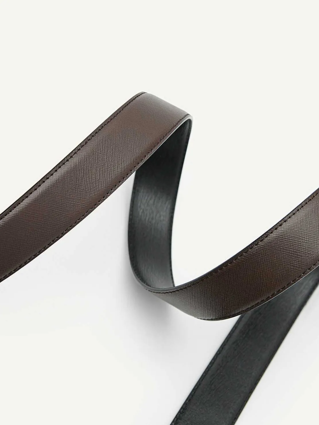 Embossed Leather Reversible Pin Belt