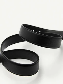 Embossed Leather Reversible Pin Belt