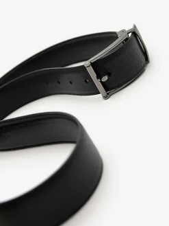 Embossed Leather Reversible Pin Belt