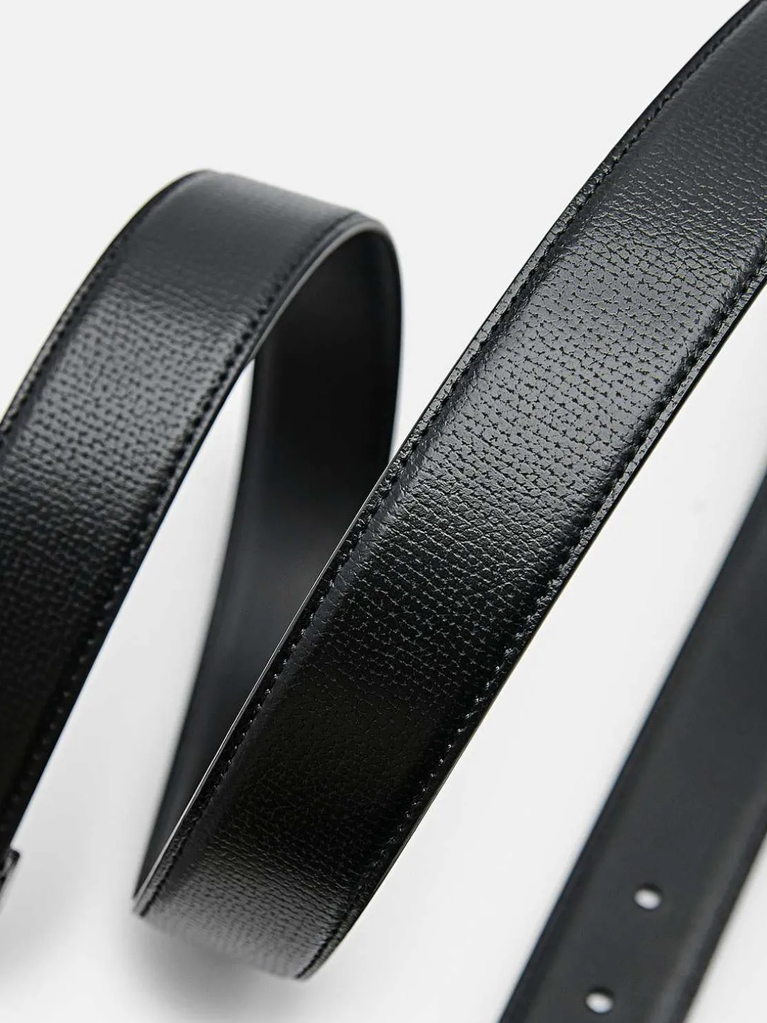 Embossed Leather Reversible Pin Belt