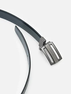 Embossed Leather Reversible Tang Belt
