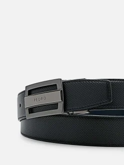 Embossed Leather Reversible Tang Belt