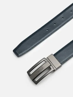 Embossed Leather Reversible Tang Belt