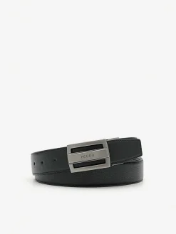 Embossed Leather Reversible Tang Belt
