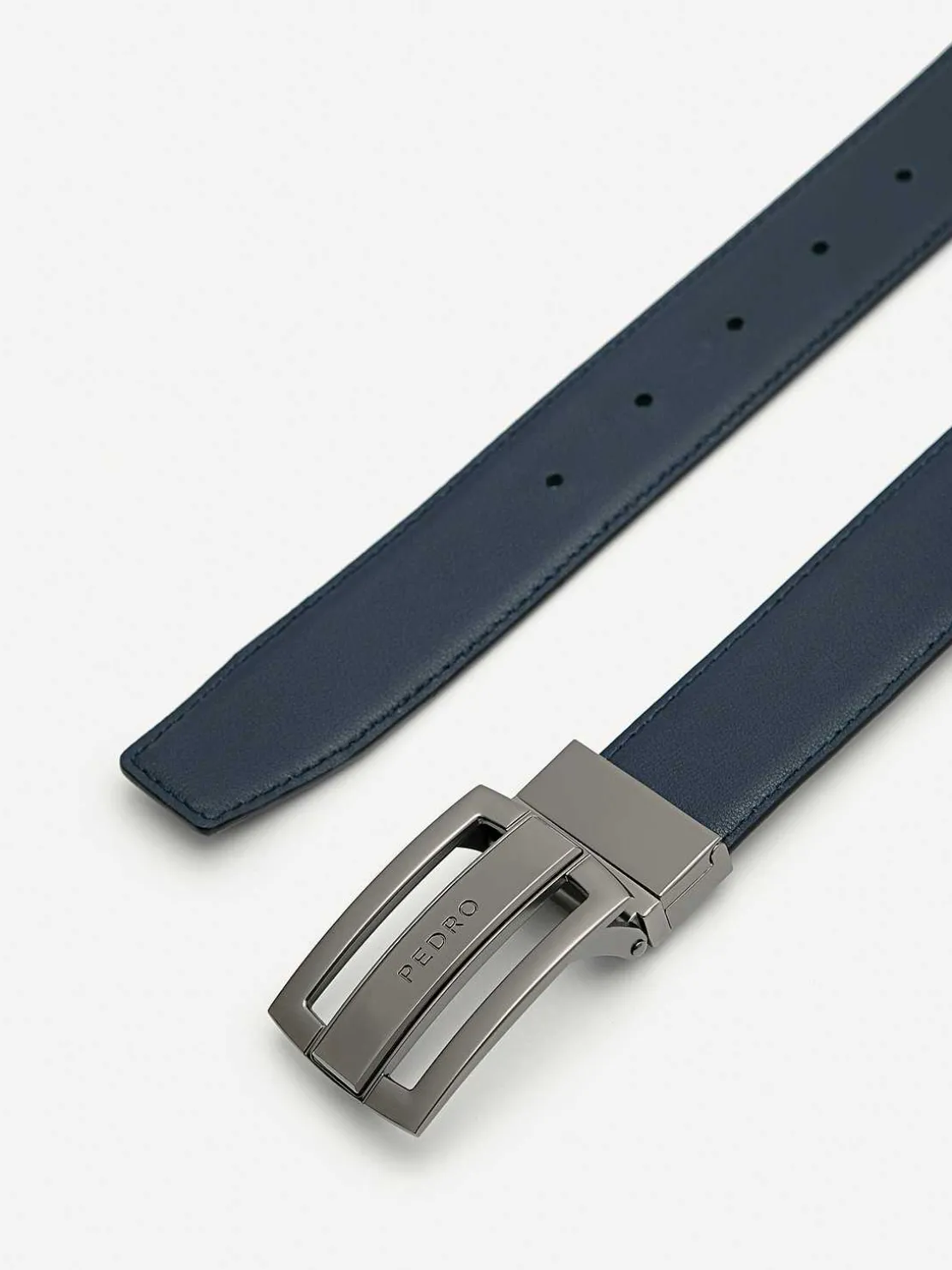 Embossed Leather Reversible Tang Belt