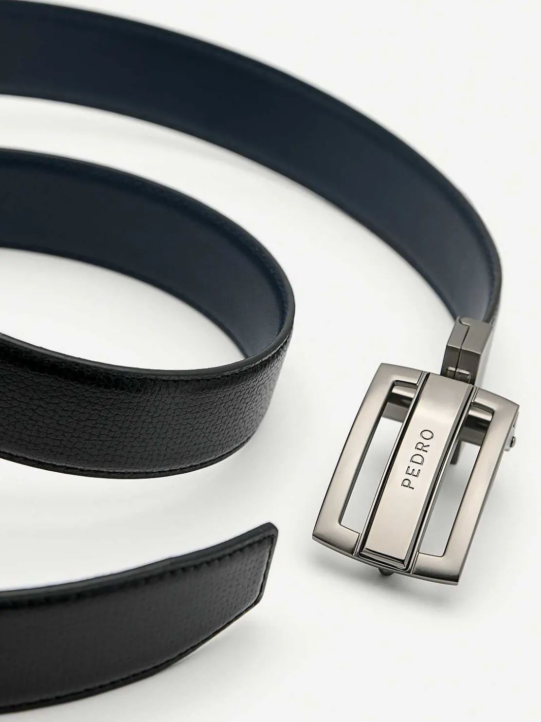 Embossed Leather Reversible Tang Belt