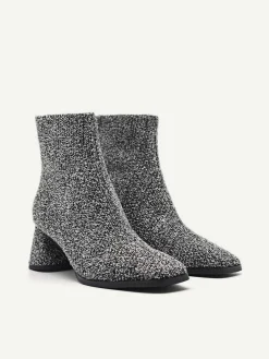 Eva Tweed Heel Ankle Boots