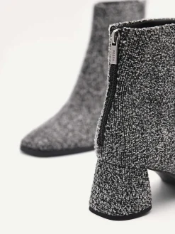 Eva Tweed Heel Ankle Boots