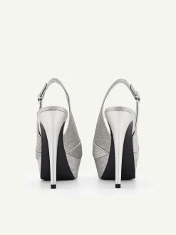 Glitter Slingback Heel Sandals