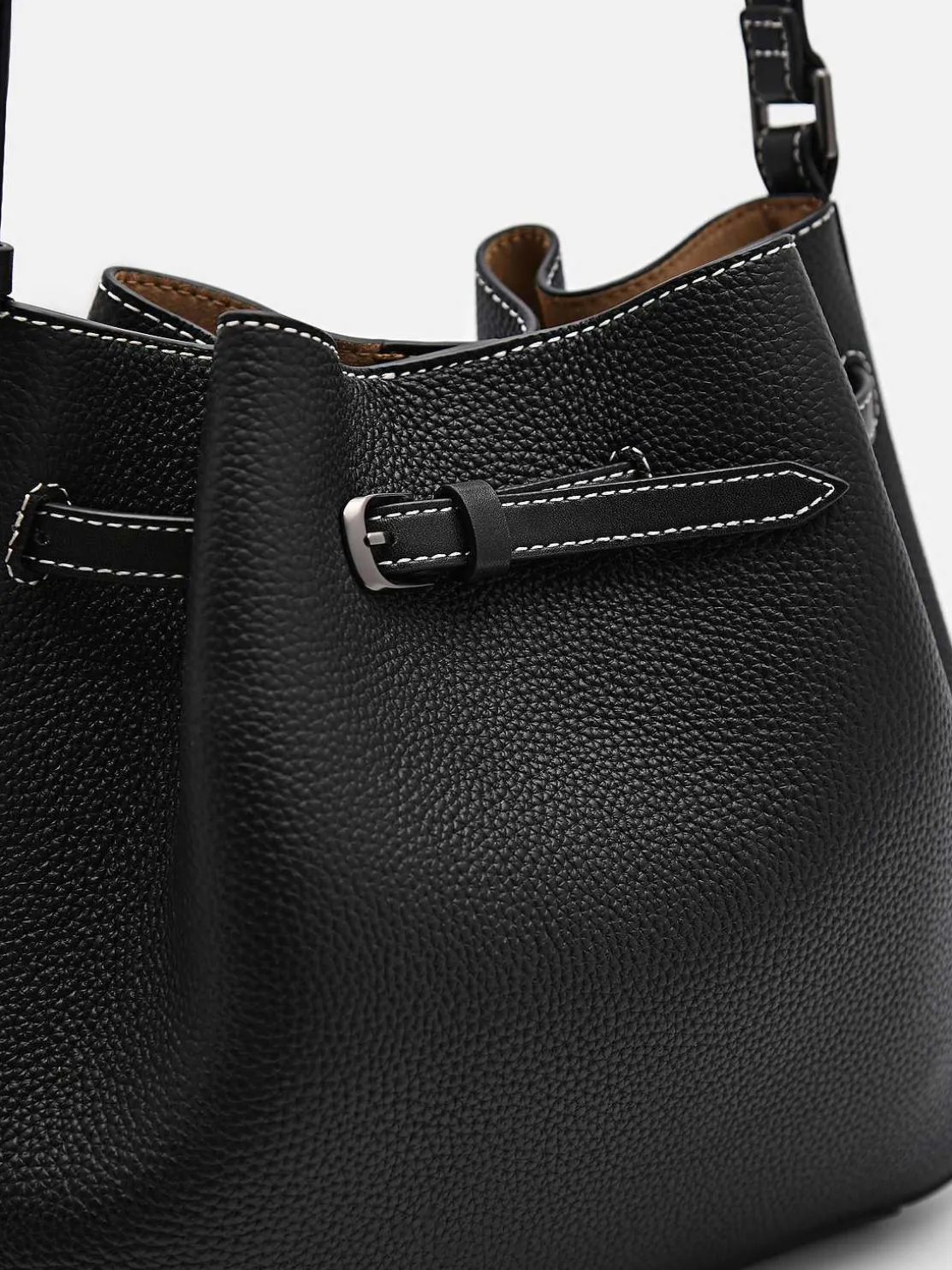 Helix Leather Bucket Bag