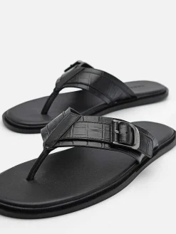 Helix Leather Thong Sandals