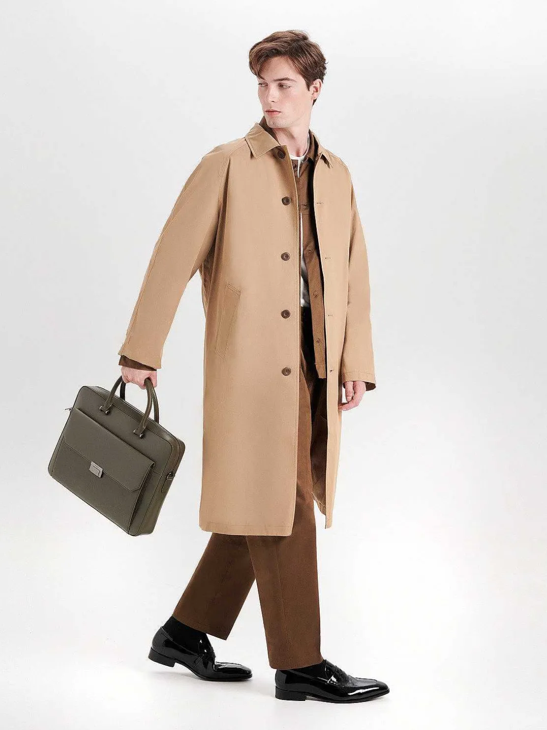 Henry Textured Leather Briefcase