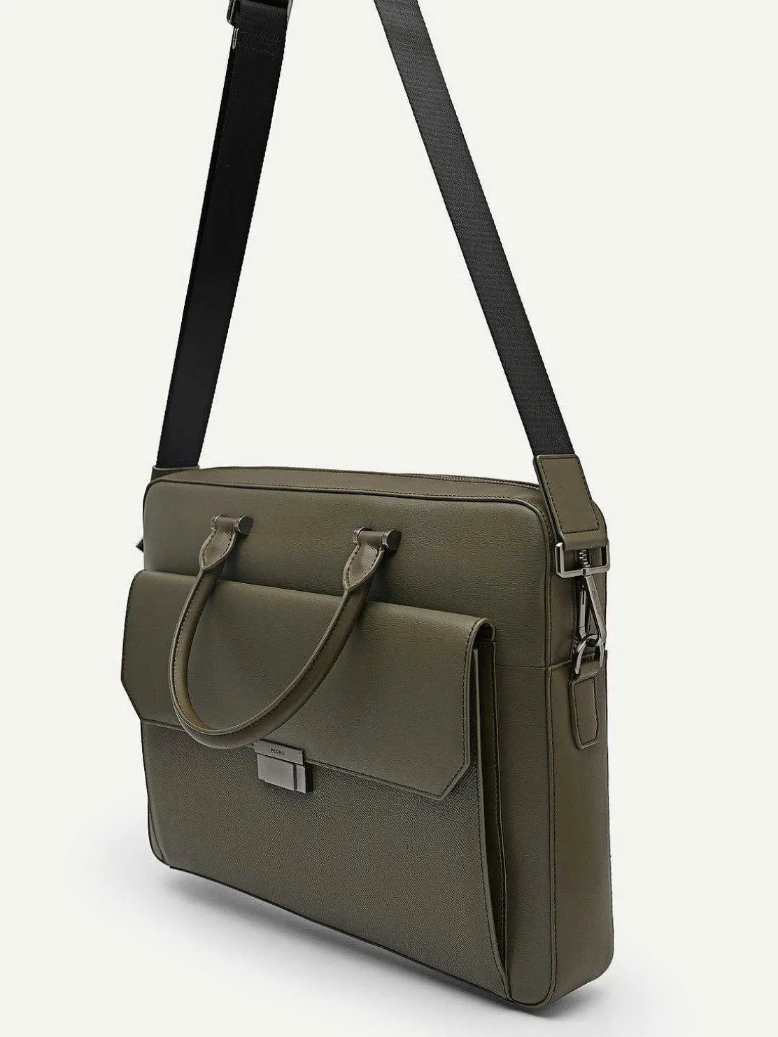Henry Textured Leather Briefcase