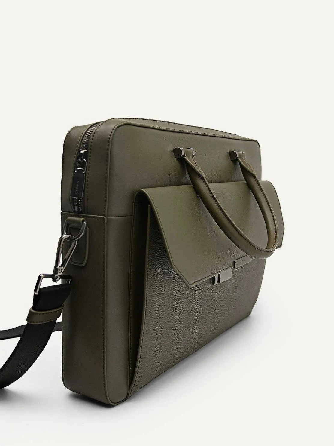 Henry Textured Leather Briefcase