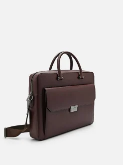 Henry Textured Leather Briefcase