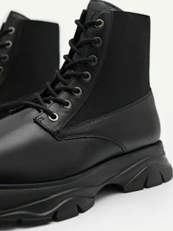 Hybrix Leather Lace-Up Boots
