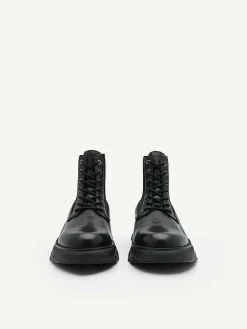 Hybrix Leather Lace-Up Boots