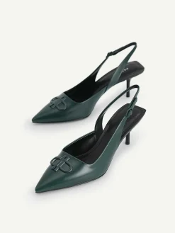 Icon Leather Pointed Slingback Pumps