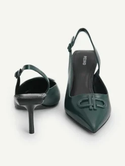 Icon Leather Pointed Slingback Pumps