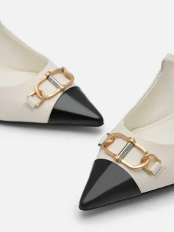 Jean Leather Heel Mules