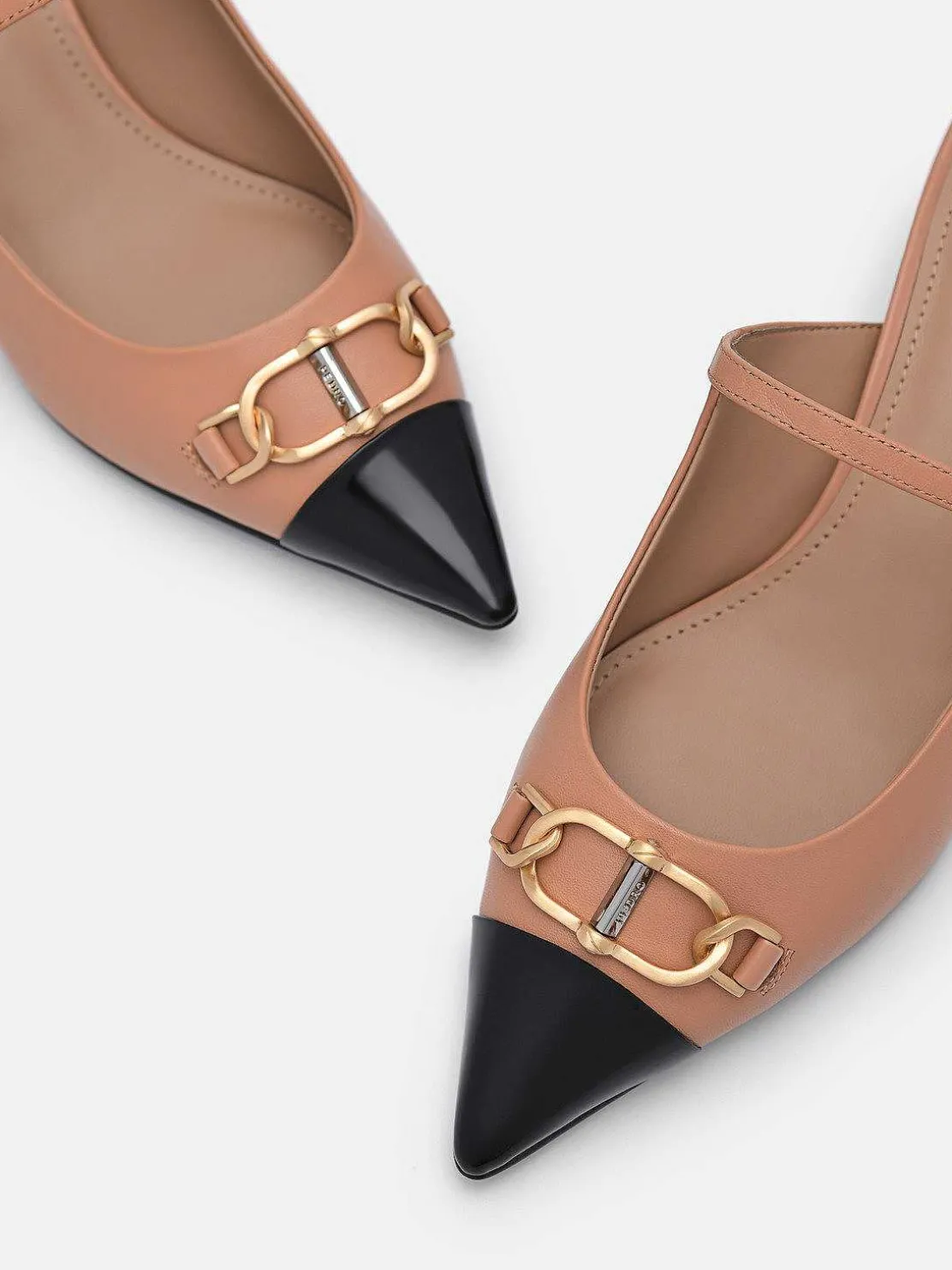 Jean Leather Heel Mules