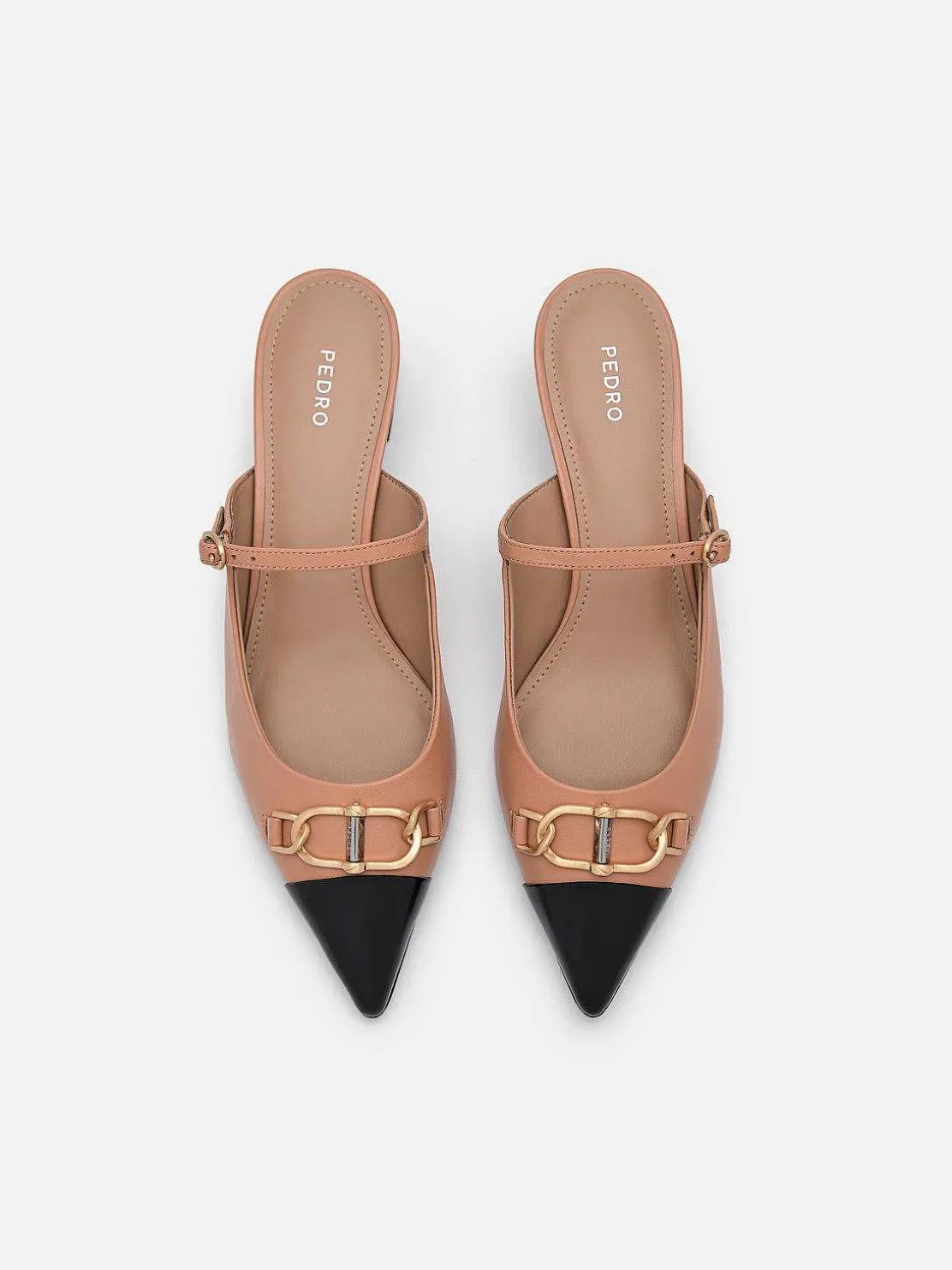 Jean Leather Heel Mules