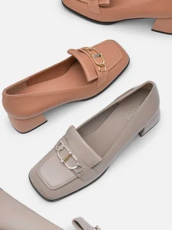 Jean Leather Heel Pumps