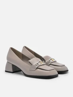 Jean Leather Heel Pumps
