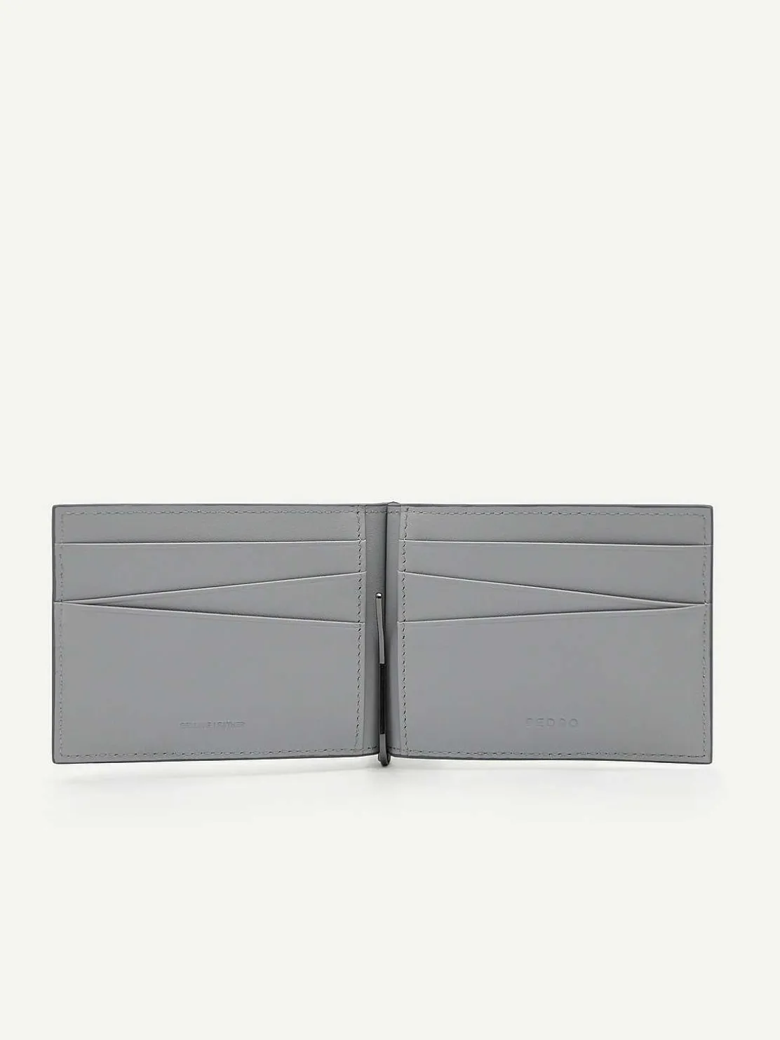 Leather Bi-Fold Card Holder With Money Clip