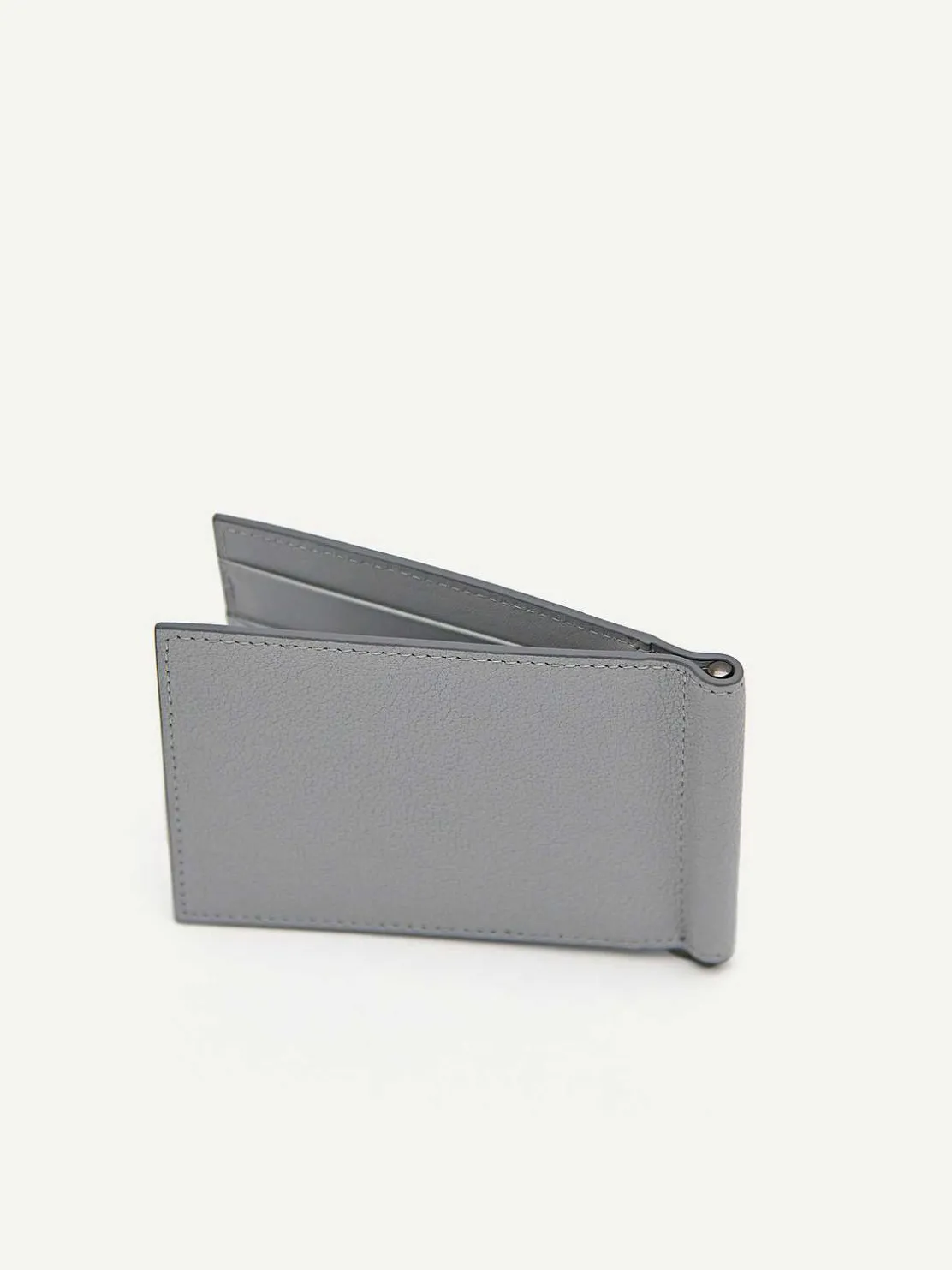 Leather Bi-Fold Card Holder With Money Clip