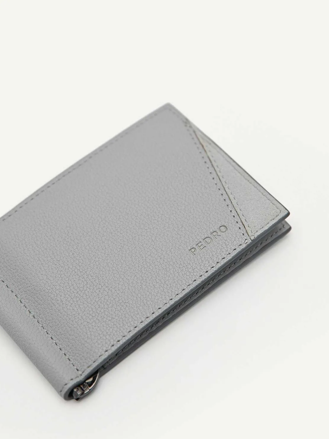 Leather Bi-Fold Card Holder With Money Clip