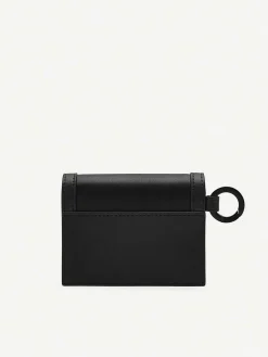 Leather Bi-Fold Card Holder With Key Ring